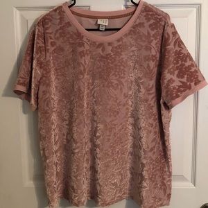 Pink suede floral shirt